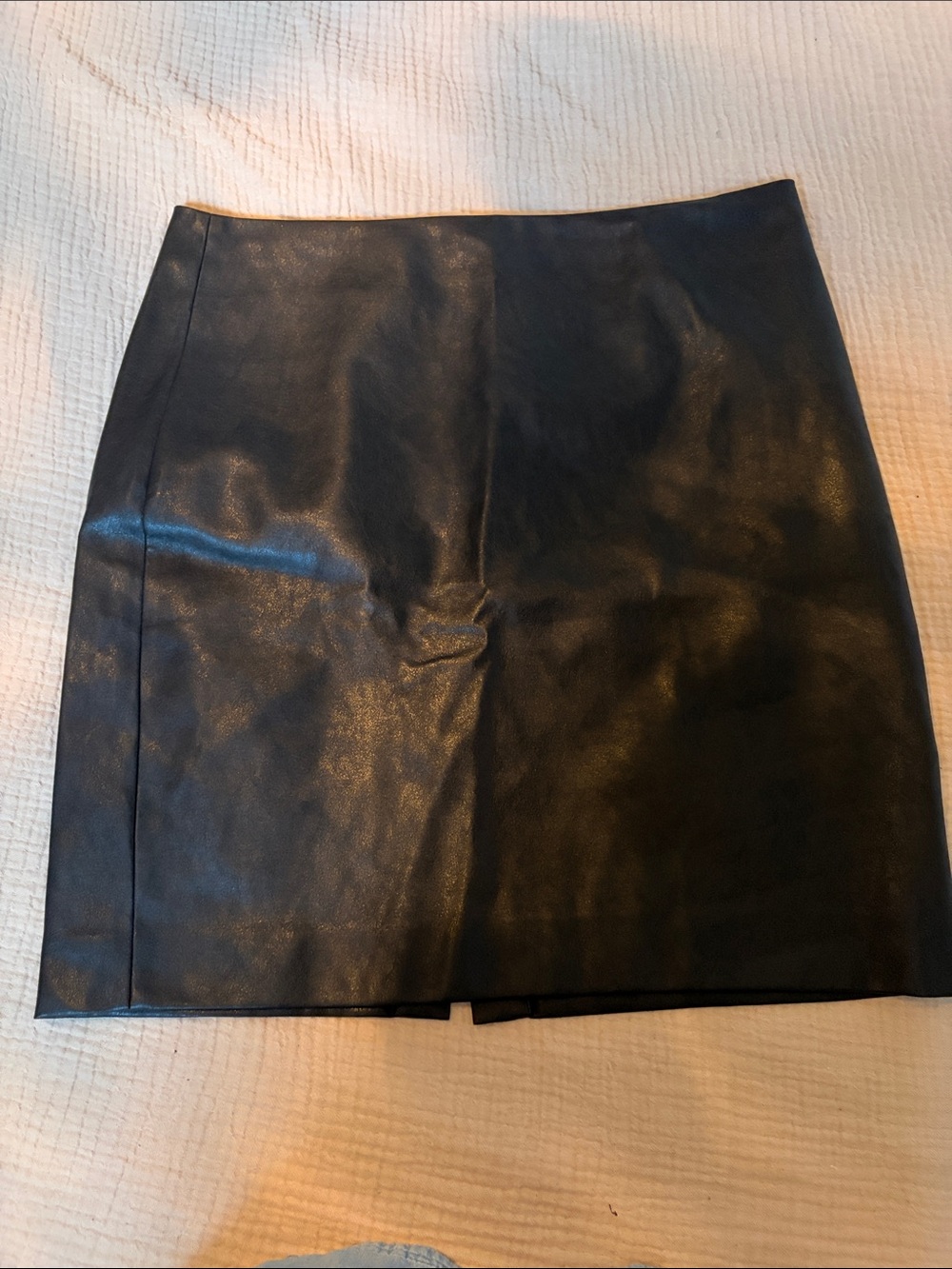 J. Crew Black Faux Leather Mini Skirt